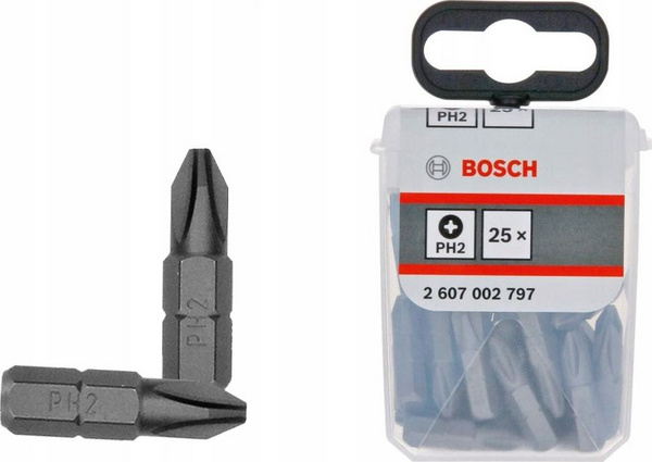 Fotoja e Set maje për kaçavida Bosch Exh (2 607 002 797), 25 copë, PH2x25mm, të zeza