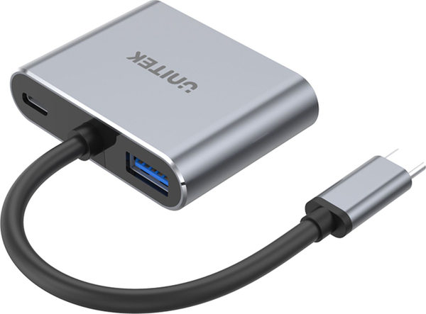 Fotoja e Docking Station Unitek Q4 Lite USB-C, i hirtë