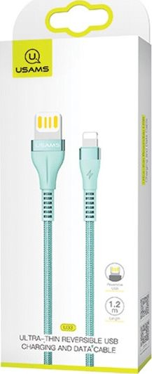 Fotoja e Kabllo Usams, USB-A - Lightning (63781-uniw), 1.2 m, e kaltër