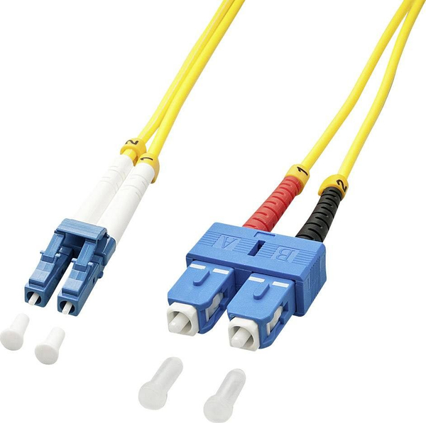 Fotoja e Kabllo me fibra optike Lindy LC-SC, 2m, e verdhë