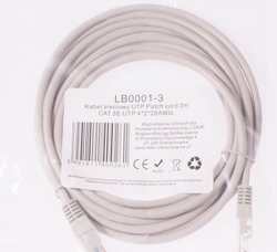 Fotoja e Kabllo rrjeti Libox, UTP, CAT.5E, 4x2x26 AWG, 1.5m, e bardhë