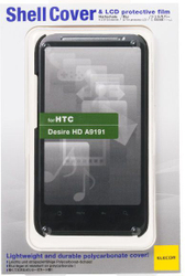 Fotoja e Këllëf dhe folie mbrojtëse Elecom Shell për HTC Desire HD, i zi