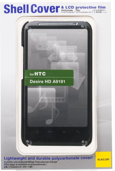 Fotoja e Këllëf dhe folie mbrojtëse Elecom Shell për HTC Desire HD, i zi
