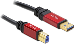 Fotoja e Kabllo DeLock, USB 3.0 A - USB B, 3 m, e kuqe