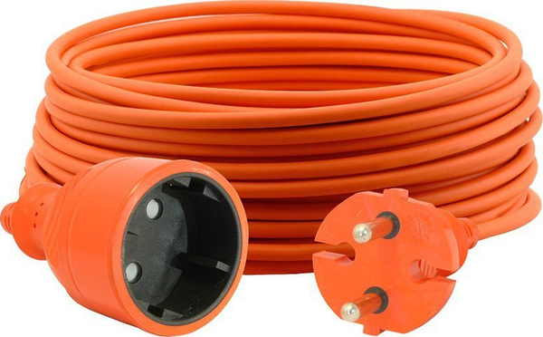 Fotoja e Kabllo vazhduese Volteo H05VV-F-2*1MM, 15m, portokalli