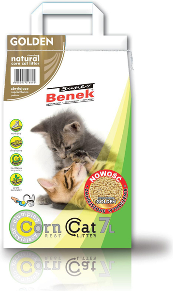 Fotoja e Pleh për kafaz mace Super Benek, Corn Golden Natural, 7L