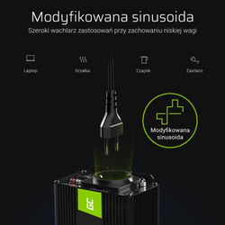 Fotoja e Konvertues elektronik Green Cell IPS, 24 V, 1000 W, 230 V, i zi