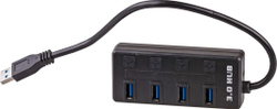 Fotoja e USB Hub Akyga, 4x USB-A 3.0, i zi