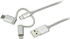 Fotoja e Kabllo StarTech USB-A - USB-C + microUSB + Lightning(LTCUB1MGR), 1 m, e argjendtë, Picture 1