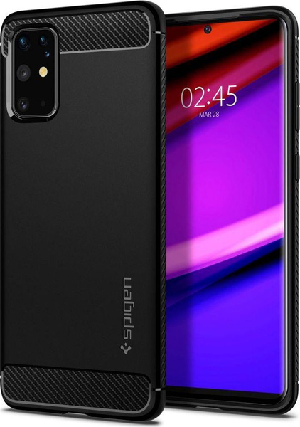 Fotoja e Mbrojtëse Spigen Rugged Armor për Galaxy S20 +, e zezë