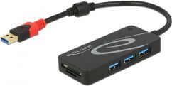 Fotoja e Shpërndarës USB HUB Delock 1x SD 1x microSD + 3x USB-A 3.1 Gen1