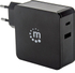 Fotoja e Karikues Manhattan 1x USB-A 1x USB-C, 3A, i zi, Picture 1