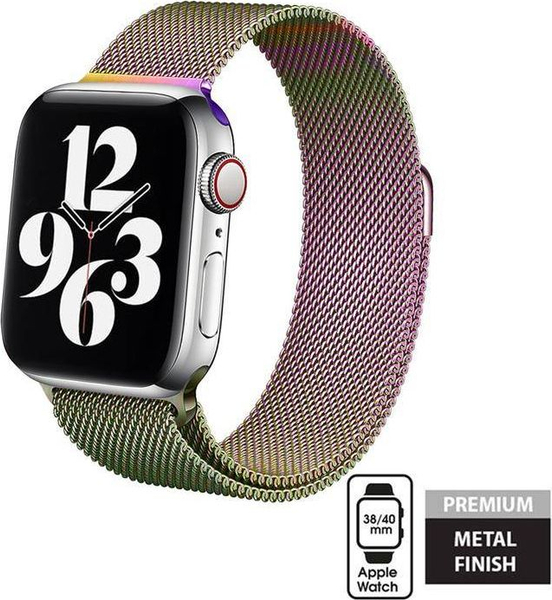 Fotoja e Rrip dore Crong Milano Steel për Apple Watch 38/40 mm, opal/ vjollcë