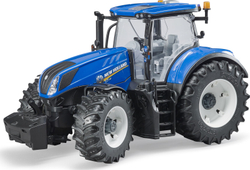 Fotoja e Lodër traktor Bruder New Holland, e kaltër