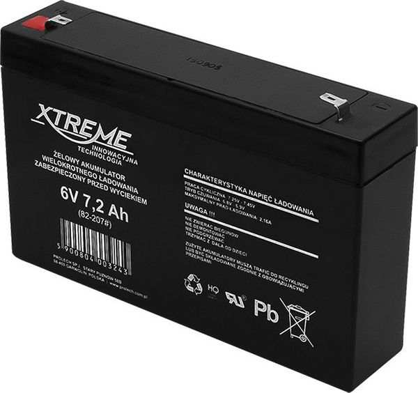 Fotoja e Bateri Xtreme AGM, 6V, 7200mAh, e zezë