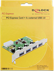 Fotoja e Kartë zgjerimi DeLock PCIe 2.0, 4x USB 3.0