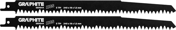 Fotoja e Teh sharre reciproke Graphite, HCS, 240 x 19 x 1.5 mm, 5TPI, 2 copë