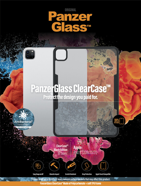 Fotoja e Mbrojtëse PanzerGlass ClearCase Black Edition për Apple iPad Pro 11 ”(1.-3.gen), i zi