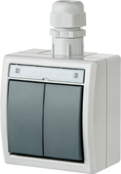 Fotoja e Ndërprerës i dyfishtë Elektro-Plast Aquant Candlestick, IP65, i bardhë