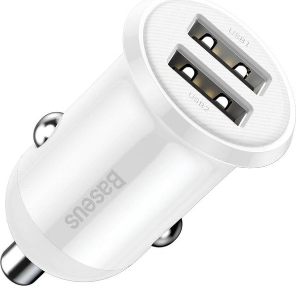 Fotoja e Karikues Baseus Grain Pro, 2x USB-A, 4.8 A, i bardhë