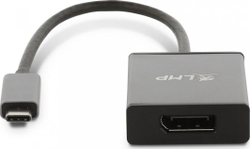 Fotoja e Përshtatës USB LMP, USB-C në DisplayPort, i hirtë