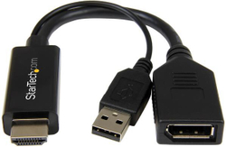 Fotoja e Përshtatës AV StarTech HDMI - DisplayPort + USB-A (HD2DP), i zi