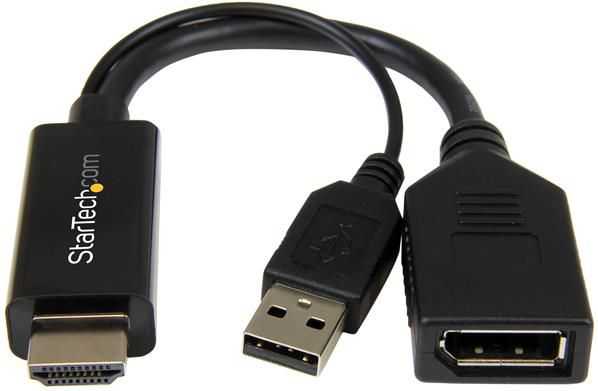 Fotoja e Përshtatës AV StarTech HDMI - DisplayPort + USB-A (HD2DP), i zi
