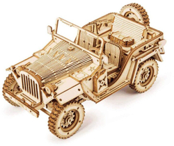 Fotoja e Set ndërtimi prej druri RoboTime - Military jeep