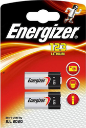 Fotoja e Bateri litiumi Energizer CR123, për pajisje fotografike, 2 copë