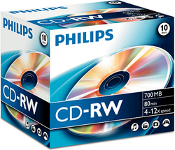 Fotoja e CD-RW Philips (CW7D2NJ10 / 00), 700 MB, 12x, 10 copë