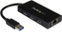 Fotoja e Përshtatës StarTech, USB HUB 1x RJ-45 + 3x USB-A 3.0, i zi, Picture 1
