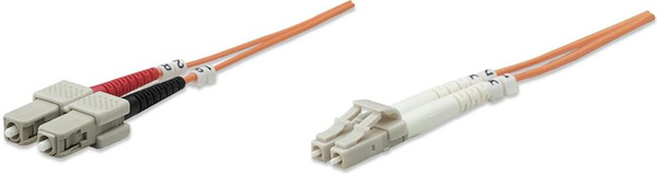 Fotoja e Kabllo optike Intellinet Network Solutions Fiber Optic Patchcord, LC-SC duplex, 1 m, portokalli
