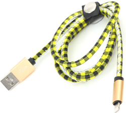 Fotoja e Kabllo USB Platinet, USB A - Lightning USB, 2.4A, 1 m, e verdhë / e zezë