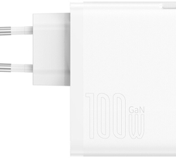 Fotoja e Karikues Baseus GaN5 Pro, USB-C, USB-A, 100W, i bardhë