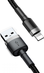 Fotoja e Kabllo Baseus USB-A-Lighting, 0.5m, 2.4A, e zezë / e hirtë