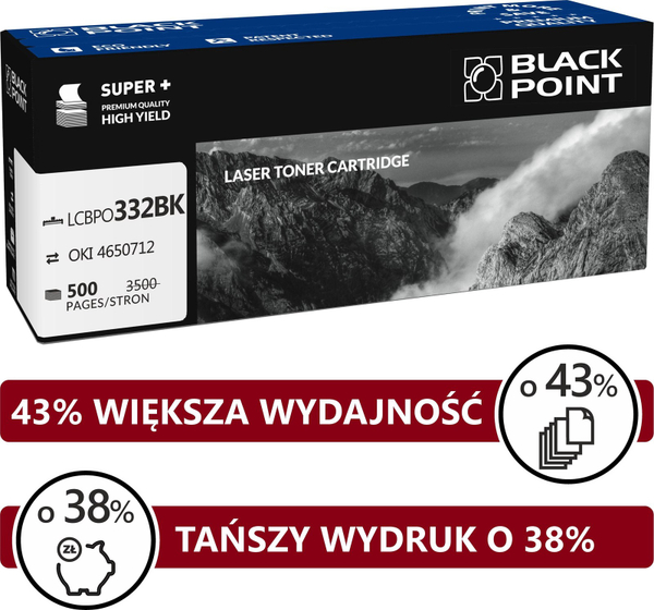 Fotoja e Toner Black Point LCBPOC332BK, zëvendësues për OKI 46508712, 5000 faqe, e zezë