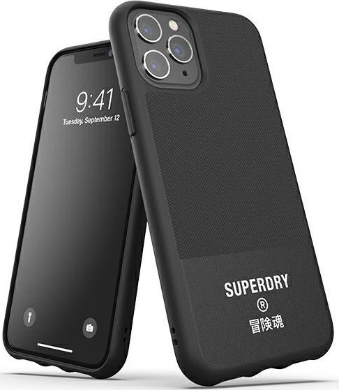 Fotoja e Mbrojtës celulari Dr Nona SuperDry Molded Canvas për iPhone 11 Pro Max, i zi