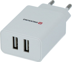 Fotoja e Karikues Swissten 2x USB-A 2.1A, i bardhë