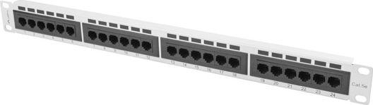 Fotoja e Patch panel Lanberg (PPU5-1024-S), 1U, 19", 24x RJ-45, Cat.5e, i hirtë