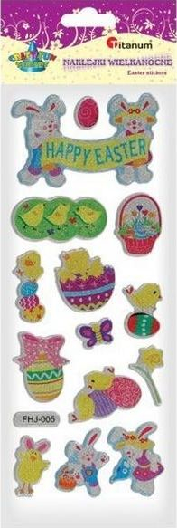 Fotoja e Ngjitëse Titanium Convex Happy Easter, 14 copë, shumëngjyrëshe