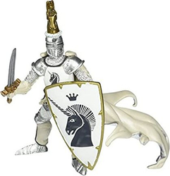 Fotoja e Figurë Papo Weapon Master Unicorn, 10 cm, plastik, e bardhë / e argjendtë