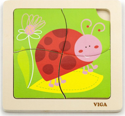 Fotoja e Lodër puzzle Viga Ladybug 50140, 4 elemente, shumëngjyrëshe