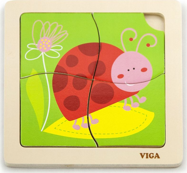 Fotoja e Lodër puzzle Viga Ladybug 50140, 4 elemente, shumëngjyrëshe