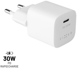 Fotoja e Karikues FIXED Mini USB-C, PD, 30W, bardhë