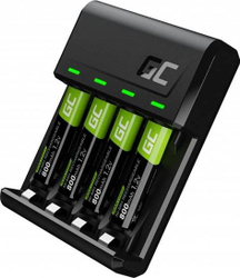 Fotoja e Karikues për bateri Green Cell, 2 x AAA, 2 x AA, i zi
