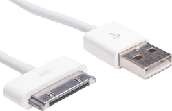 Fotoja e Kabllo Akyga USB A për APPLE 30-PIN, 1 m, e bardhë