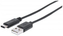 Fotoja e Kabllo Manhattan USB-A në USB-C, 3m, e zezë