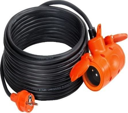 Fotoja e Kabllo zgjatëse RR PS-200G, 3x1.5 mm², 10m, e zezë/ portokalli