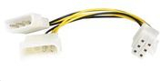 Fotoja e Kabllo energjie PremiumCord Molex x2 - PCIe 6-pin, 0.15m, e verdhë