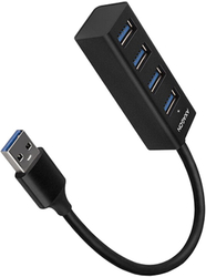 Fotoja e Mini Hub AXAGON USB-A 3.2 Gen1 - 4xUSB-A, 5Gbit / s, OTG, 20 cm, i zi
